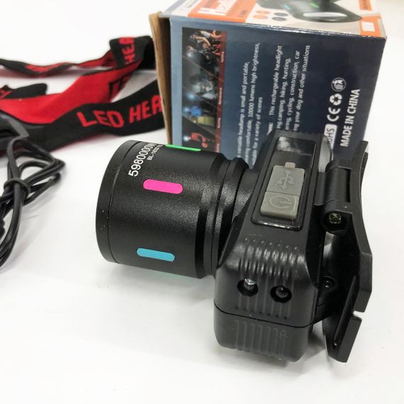 Ліхтар для нічної їзди KX-1832-TG, Потужний акумуляторний ліхтар для риболовлі Налобний bailong XU-32 | Зображення 1