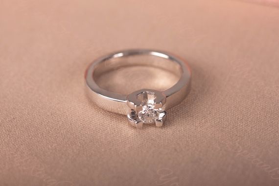Кольцо из белого золота с бриллиантом 16 | Зображення 6