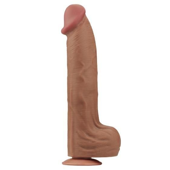 Фалоімітатор - Sliding-Skin Dual Layer Dong 14" Brown sexstyle | Зображення 2