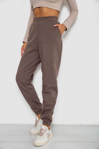 Спортивные штаны женские на флисе, цвет коричневый, 238R58671 | Зображення 2