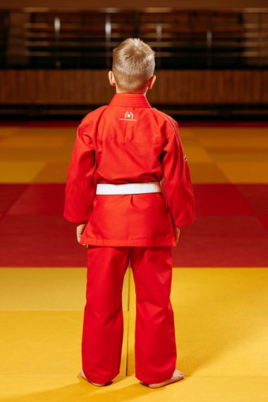 Червоне дитяче кімоно для хлопчиків, джиу-джитсу, TM BUDOGI, зріст 140 см, щільність 350 гр/м.кв. | Зображення 4