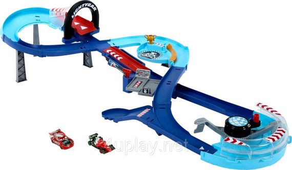 Трек Тачки Траса для стрибків Блискавка МакКвін Оригінал Disney Cars GRC Jumping Raceway Lightning McQueen Mattel | Зображення 1