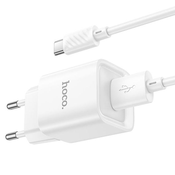 СЗУ Hoco C145A Charm QC3.0 18W (1USB-A) + кабель USB to Type-C White | Зображення 4