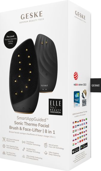 Очищувальна щітка для обличчя GESKE Sonic Thermo Facial Brush&Face-Lifter 8в1 gray | Зображення 7