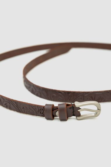 Ремінь жіночий тонкий, колір темно-коричневий, 196R15Y0W16 | Зображення 3