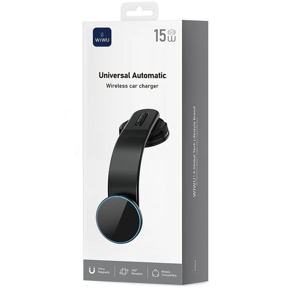 Автодержатель с БЗУ WIWU CH-327 Universal Automatic 15W Black | Зображення 4