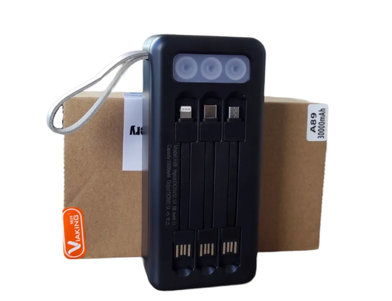 Повербанк Power Bank с емкостью 30000 mAh с фонариком | Зображення 4