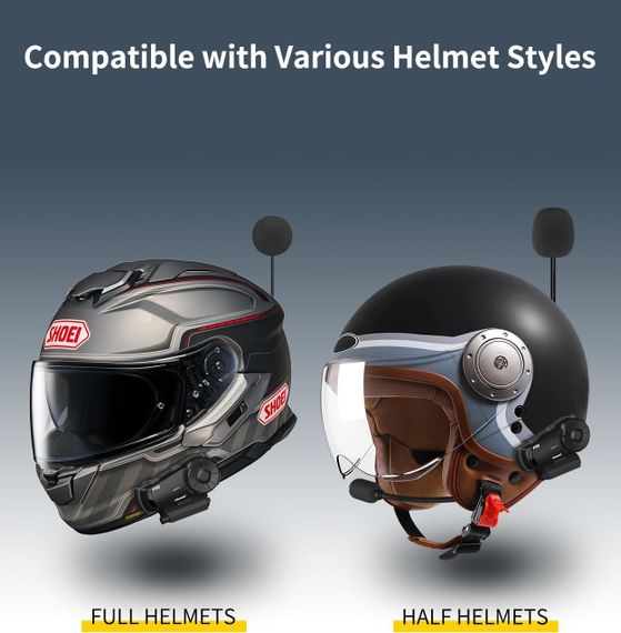 Мотогарнітура FODSPORTS FX8 з Bluetooth, шумозаглушенням, підтримка до 8 учасників, інтерком для мотоциклів до 1000м | Зображення 6