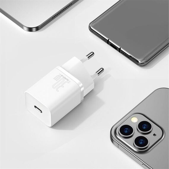 СЗУ Baseus Super Si Quick Charger 30W (1USB-C) (CCSUP-J) Белый | Зображення 2