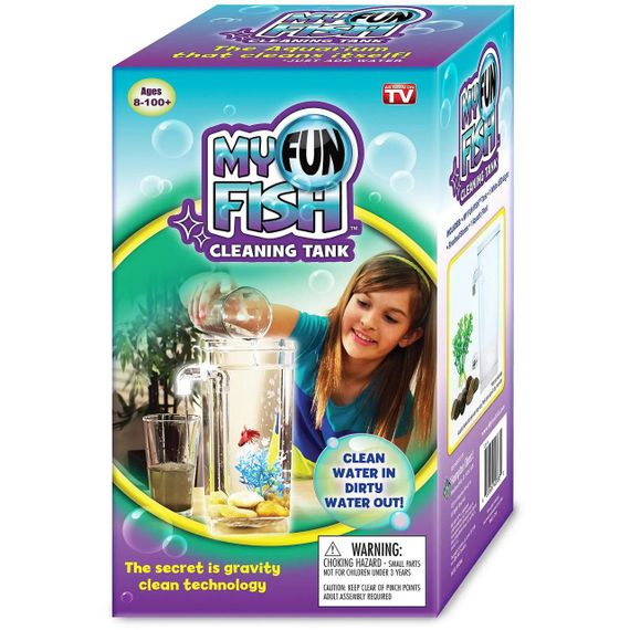 Акваріум самоочисний 2л, з LED підсвічуванням, My Fun Fish / Маленький акваріум для рибок з удароміцного пластику | Зображення 9