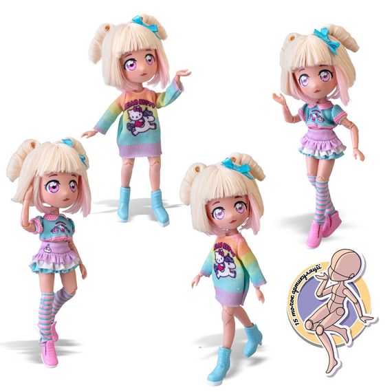 Детская кукла "Стильная Конфетка-единорог" 4SF Manga Dolls HKTF2000 серии "Hello Kitty" | Зображення 3