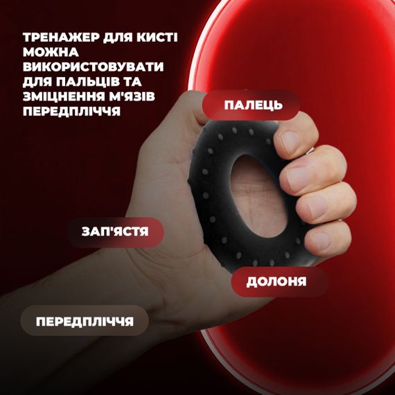 Эспандер кистевой силиконовый Паверплей PP-4338 Hand Grip Hard 30 кг. Черный | Зображення 7