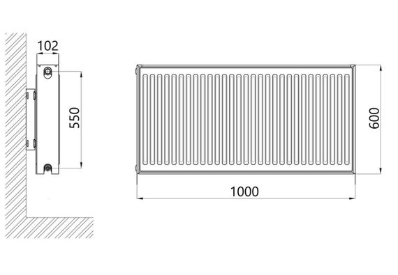 Радіатор сталевий Thermo Alliance IMAS 22 тип 600x1000 мм бічне підключення (TAI226001000K) | Зображення 1