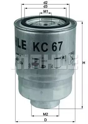 Фільтр паливний MAHLE/KNECHT Nissan, MAHLE/KNECHT (KC67) | Зображення 2