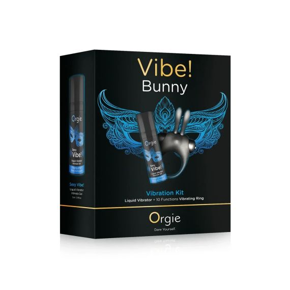 Набір рідкий вібратор та ерекційне віброкільце Orgie VIBE! BUNNY Sex Aura | Зображення 4