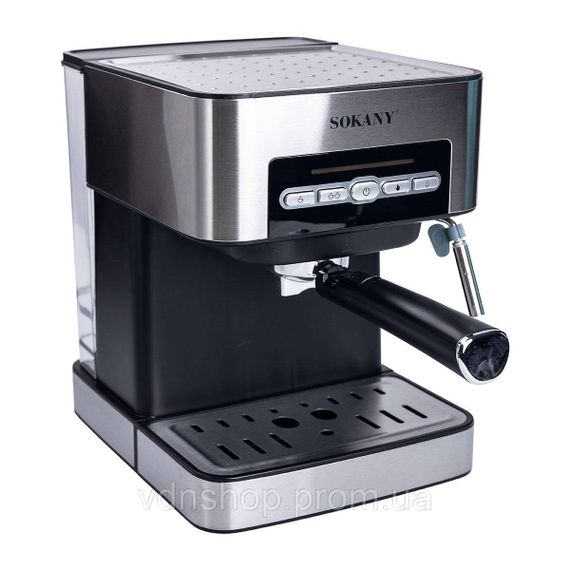 Кофеварка с трубкой для молока 1.6 л  кофемашина для дома 850 Вт Sokany SK-6862 | Зображення 1