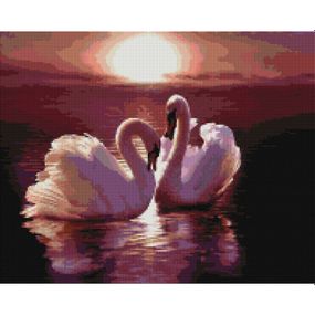 Алмазна мозаїка "Пара лебедів" Brushme DBS1013 40х50 см