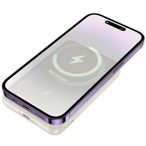 Портативний ЗП Power Bank Hoco J141 Grace PD20W з БЗП 10000 mAh Milky White | Зображення 2