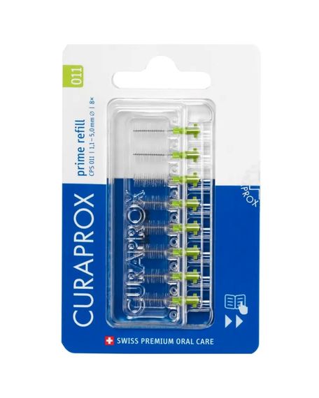 Набір змінних насадок Curaprox Prime Refill, 1,1 мм - упаковка 8 йоржиків без тримача