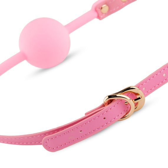Силіконовий рожевий кляп Ball Gag Pink з регульованим ремінцем Sex Aura | Зображення 2