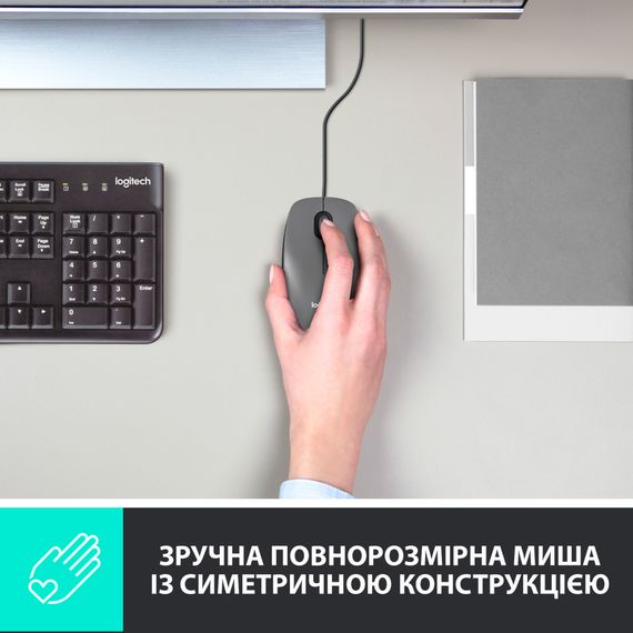 Мишка Logitech M100 USB Black (910-006652) | Зображення 1