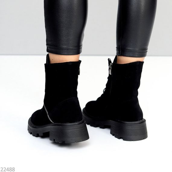 Стильні чорні черевики на кожен день натуральна замша на флісі | Зображення 5