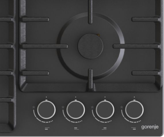 Варочная поверхность Gorenje GW642AB/газовая/газконтроль/чугунные решетки/конфорка WOK/черная (GW642AB) | Зображення 1