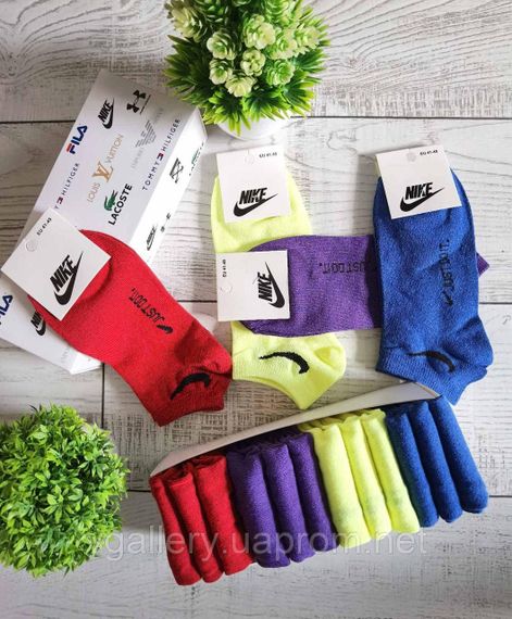 Шкарпетки низькі Nike різні кольори, чоловічі шкарпетки Найк різнокольорові, спортивні шкарпетки | Зображення 4