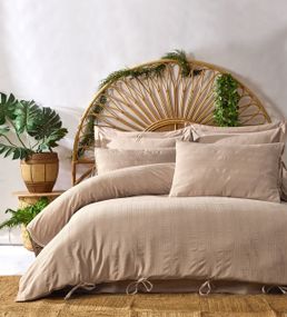 Постільна білизна Saheser Stonewashed Ranforce 200 х 220 см Lucca Bej