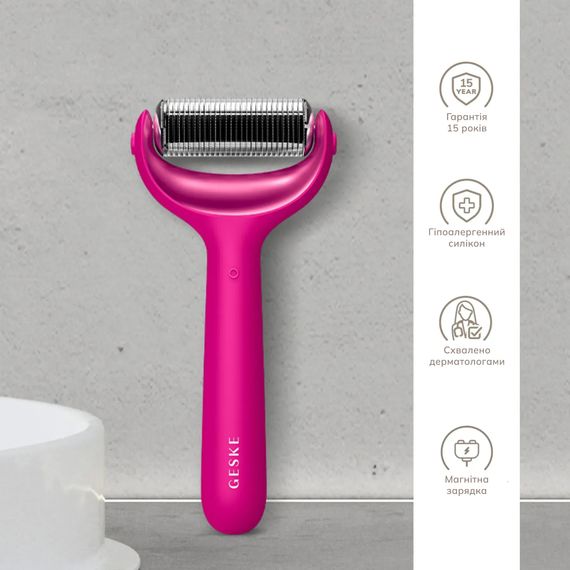 Ролер для голкової мезотерапії обличчя та тіла GESKE MicroNeedle Face&Body Roller 9в1 magenta | Зображення 2
