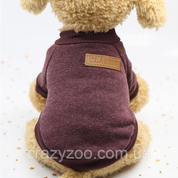 Кофта для собак та котів EcoToys Burgundy M ряба бордова A: 30 см B: 44 см C: 24 см M-7125 | Зображення 4
