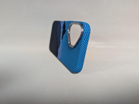 Чехол для iPhone 16 / Айфон 16, LUXO Life Carbon, ультратонкий, MagSafe, голубой | Зображення 4