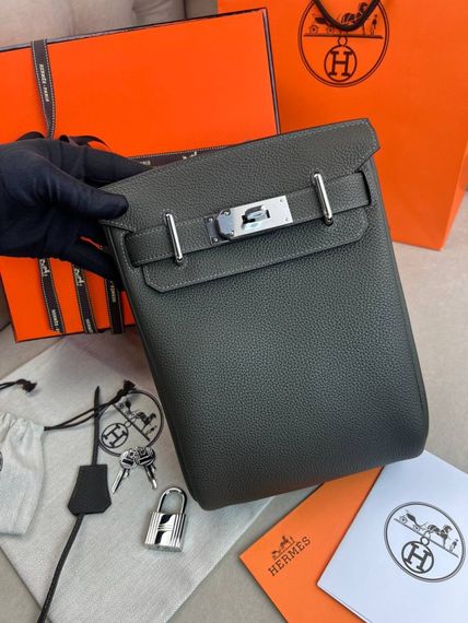 Месенджер коричневий Hermes Hac a Dos PM Coffee c885 | Зображення 3
