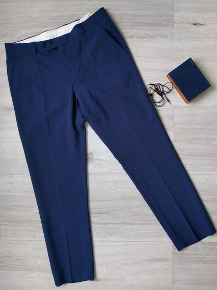 Чоловічі костюмні сині брюки 50