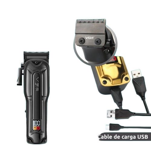 Акумуляторна машинка для стрижки VGR V-138 BLACK, 7000 об/хв, 2500 mAh, LED-дисплей, 4 насадки (46067-V-138_1015) | Зображення 1