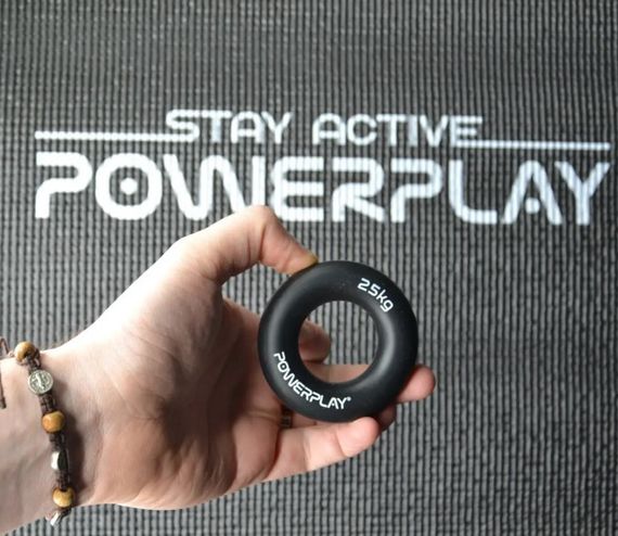 Еспандер кистьовий силіконовий PowerPlay PP-4324 Hand Grip Ring Hard 25 кг Чорний (PP_4324_25kg) | Зображення 1
