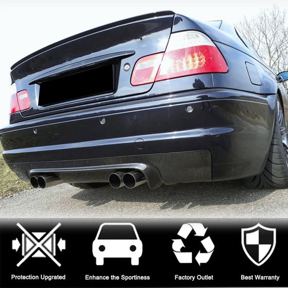 Диффузор заднего бампера V1 (для M3, Карбон) для BMW 3 серия E-46 1998-2006 гг | Зображення 1
