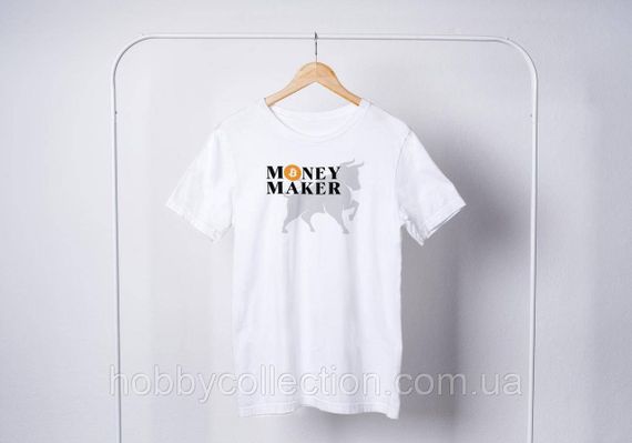 Футболка жіноча із принтом "Money Maker" біла | Зображення 1