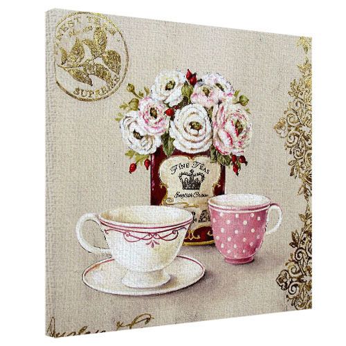 Картина на холсте Ретро чашки 50x50 см (H5050_RET010)