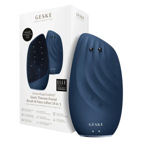 Очистительная щетка для лица GESKE Sonic Thermo Facial Brush&Face-Lifter 8в1 white, Синий
