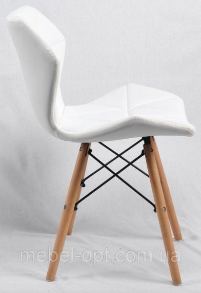 Стілець Greg біла екошкіра, на дерев'яних букових ніжках, дизайн Charles Eames | Зображення 6