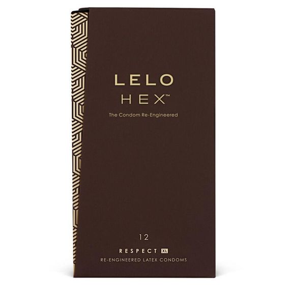 Презервативи LELO HEX Condoms Respect XL 12 Pack, тонкі та суперміцні, збільшений розмір sexstyle