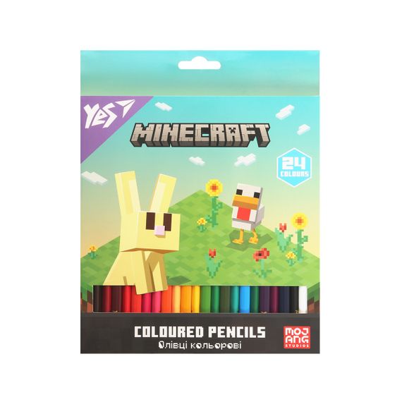 Набір кольорових олівців YES Minecraft 290776 24 кольори | Зображення 1