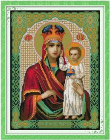 Набір для вишивання за нанесеною на канву схемою "Madonna and Child (15)". AIDA 14CT printed 29*36 см