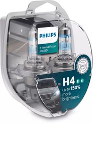 Комплект галогеновых ламп PHILIPS 12342XVPS2 H4 60/55W 12V P43T X-tremeVision Pro150 +150%