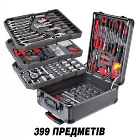 Великий Набір 399 предметів інструментів у валізі Rainberg 399, інструменти, набір інструментів