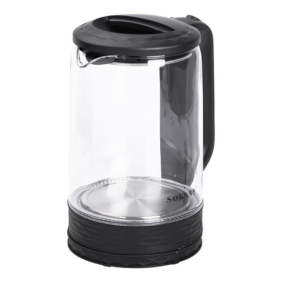 Електричний скляний чайник 2,5 л Sokany чайник дисковий для дому 1500 Вт | Зображення 2