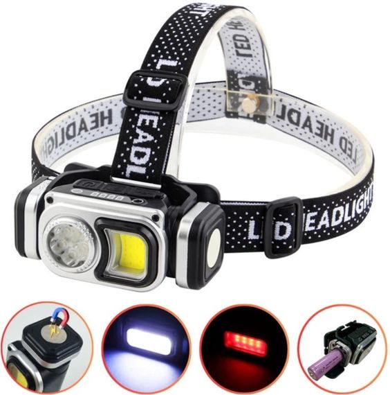 Налобный фонарь HX-Т60-5SMD влагозащитный аккумуляторный 4 режима красный свет SMD | Зображення 5