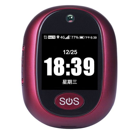 Трекер GPS V45 Tracker Pendant with display SIM (4GLTE with 2GGSM fallback) 600mAh Black Red