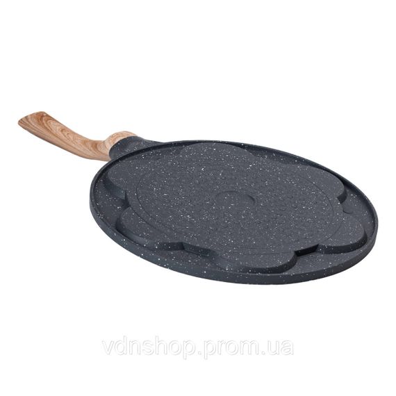 Сковорода з антипригарним покриттям 26 см для млинців, яєць та оладок, 7-секційна кругла сіра HP-39-582-C | Зображення 2